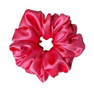 Grapefruit| Coral Hair Tie | XL Scrunchies | Satin Coral | Glamour Scrunchie  | Big satin Hair Band| Stylish Hair Wrap | Oversized Scrunchie