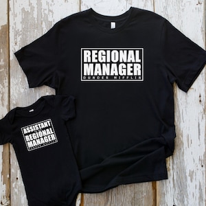 Conjunto Dunder Mifflin para padres y bebés / Conjunto Mamá y Yo / Camisa de algodón Dwight Schrute / Camisetas a juego The Office / Camisa unisex para padres