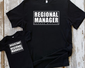 Dunder Mifflin Matching Parent and Baby Set | Mama & Me Set | Dwight Schrute Cotton Shirt | The Office Matching Tees | Unisex Parent Shirt