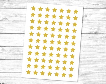 Gold Star Sticker Sheets | 6&quot; x 8&quot; | 0.5&quot; | 1&quot; | Vinyl Decal | Scrapbooking | Bullet Journal | Yeti Stickers | Stickers for Teachers