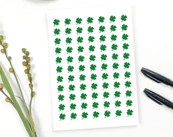Green Shamrock Sticker Sheet | 6&quot; x 8&quot; Sheet | 0.5&quot; | 1&quot; | Vinyl Decal | Scrapbooking | Stickers for Teachers | Clovers | St. Patrick&#39;s Day