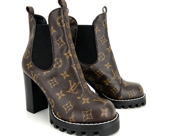 Louis Vuitton Monogram Star Trail Ankle Boots Size 37