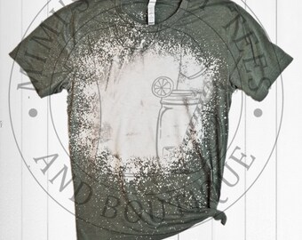 Green Bleached Shirt Etsy