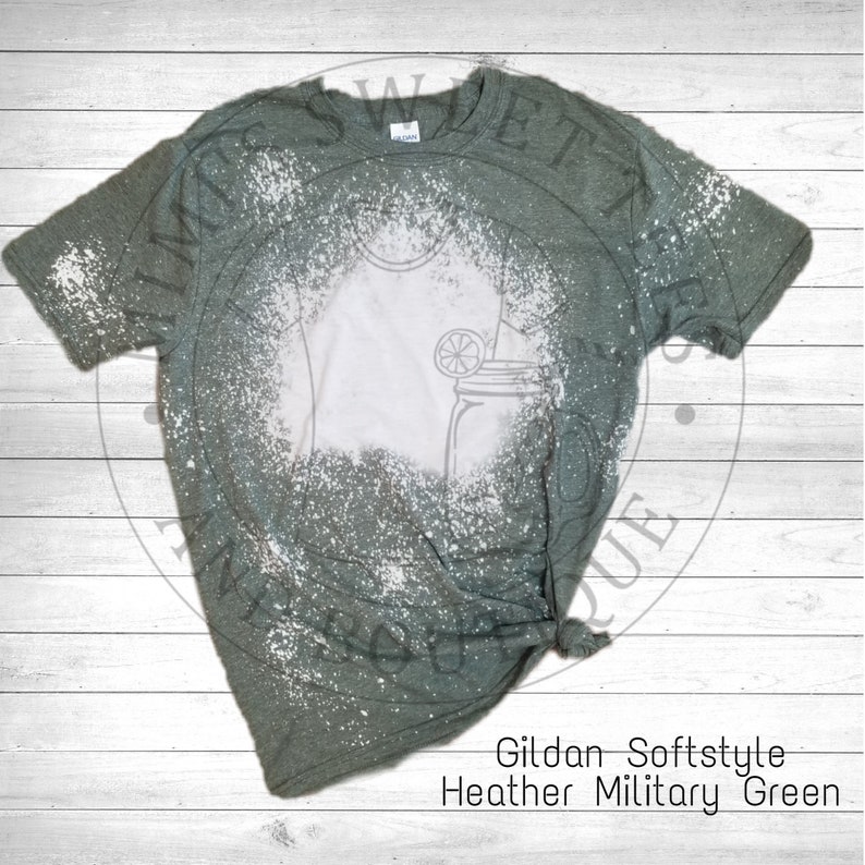 Download Gildan soft-style Heather military green mock-up flat lay ...