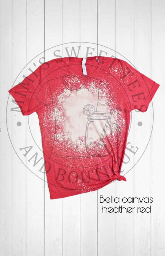 Download Bella canvas cvc heather red bleached T-shirt mock-up flat ...