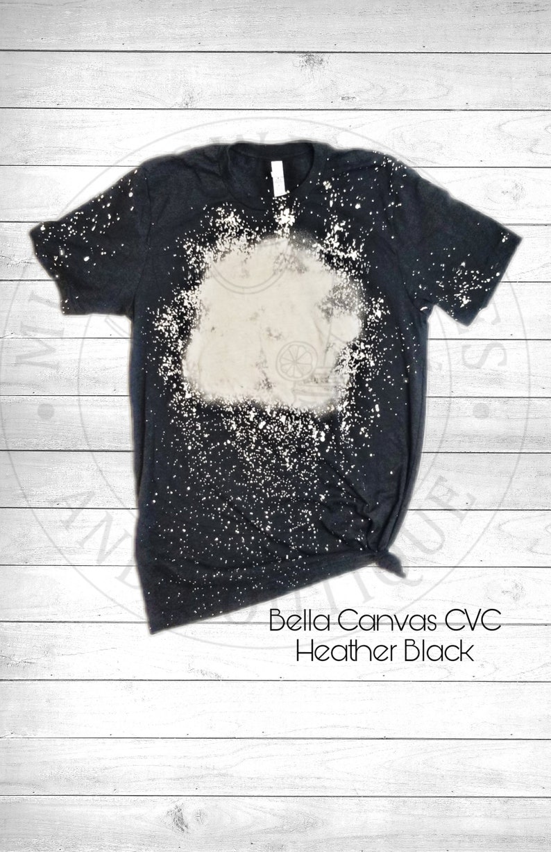 Bella canvas CVC Heather black bleached t-shirt mock-up flat | Etsy