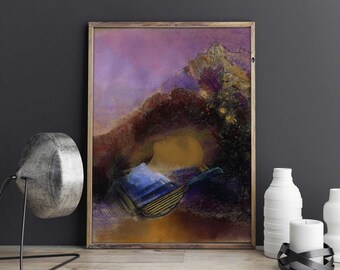 Orpheus by Odilon Redon Fine Art Wall Print - Stretched Canvas - Contemporary Art - Modern Apartment - Home, Business, Office Decor HS2356