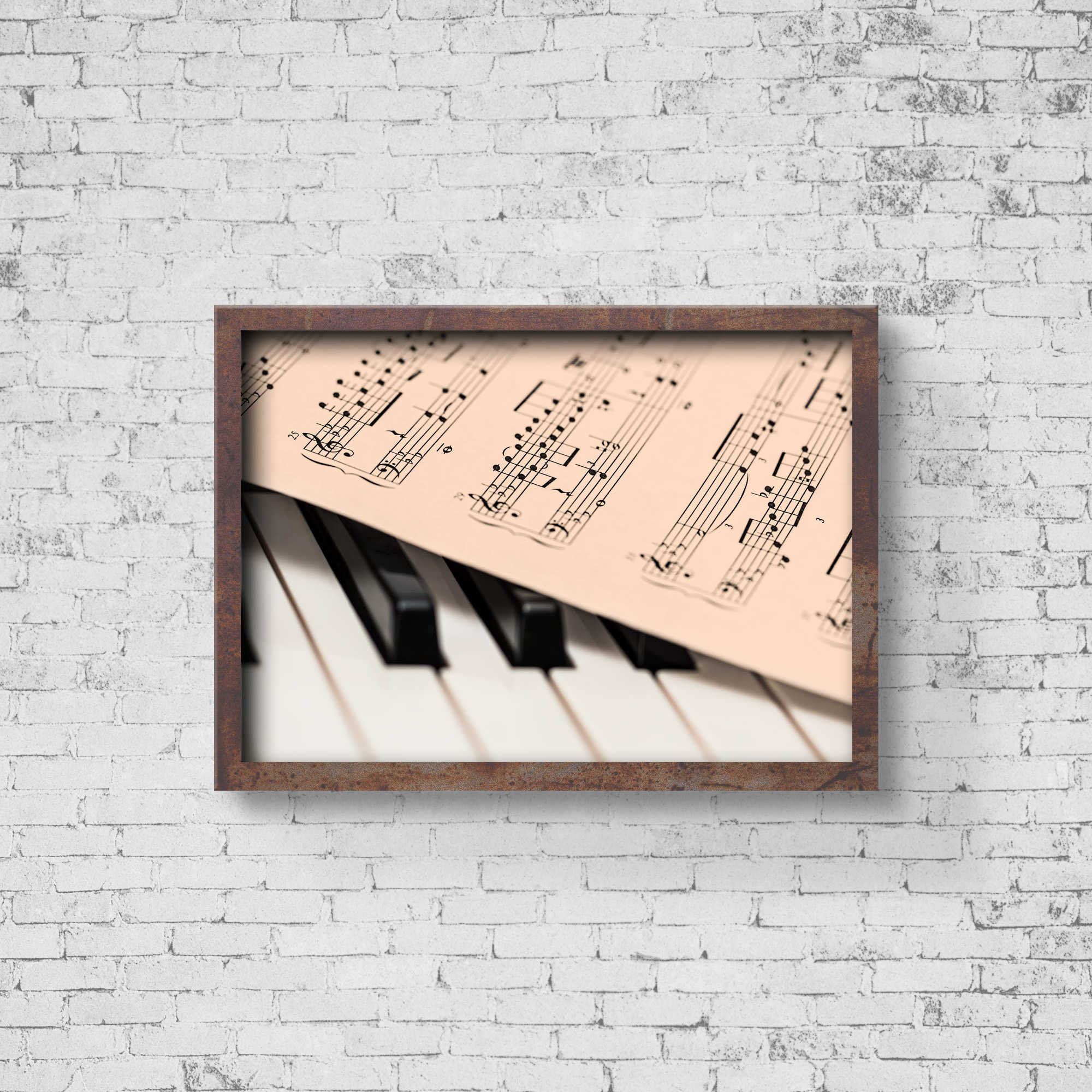 Piano Sheet Music Music Studio Print Wall Art Stretched Etsy