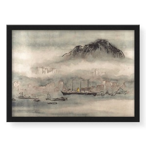 Yacht by Lui Shou-Kwan Print Wall Art  - Stretched Canvas - Hong Kong New Ink Movement - Home or Office Decor HS2121