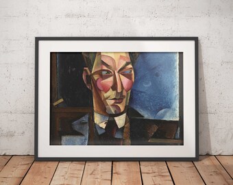 Max Hermann The Friend Fine Art Print - Stretched Canvas - Cubism Portrait - Home or Office Decor - Humanities - HS1930