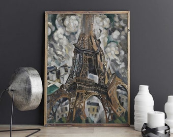 Robert Delaunay The Eiffel Tower Print Wall Art -Stretched Canvas - French Art House Decor - Mother's Gift Daughter's Gift HS1315