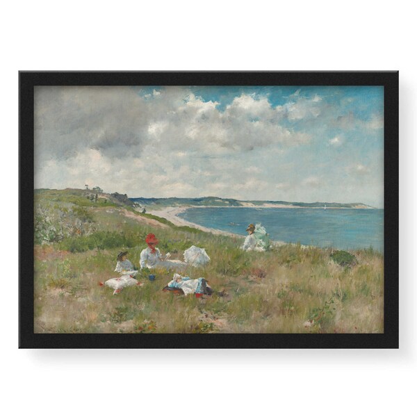 Idle Hours by William Merritt Chase Print Wall Art - Stretched Canvas - American Impressionism - Famous Painting - Coastal Decor HS1452