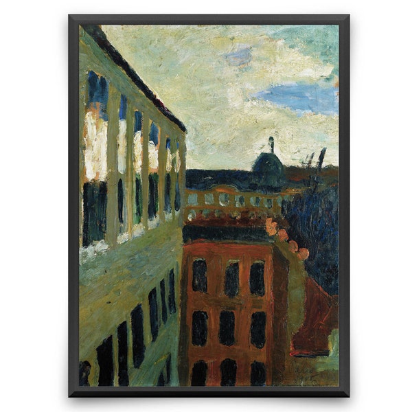 View in Paris by Paula Modersohn-Becker Print Wall Art - Stretched Canvas - Contemporary Decor - Modern Art - Home, Office Decor HS2483