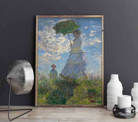 Monet Woman A Parasol Print Wall Art