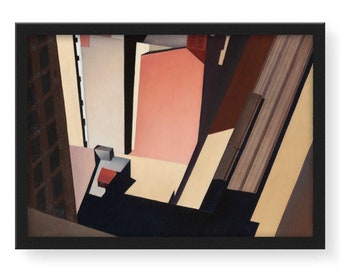 Church Street El by Charles Sheeler Print Wall Art - Stretched Canvas - American Modern Art - Home, Business, or Office Decor HS2343