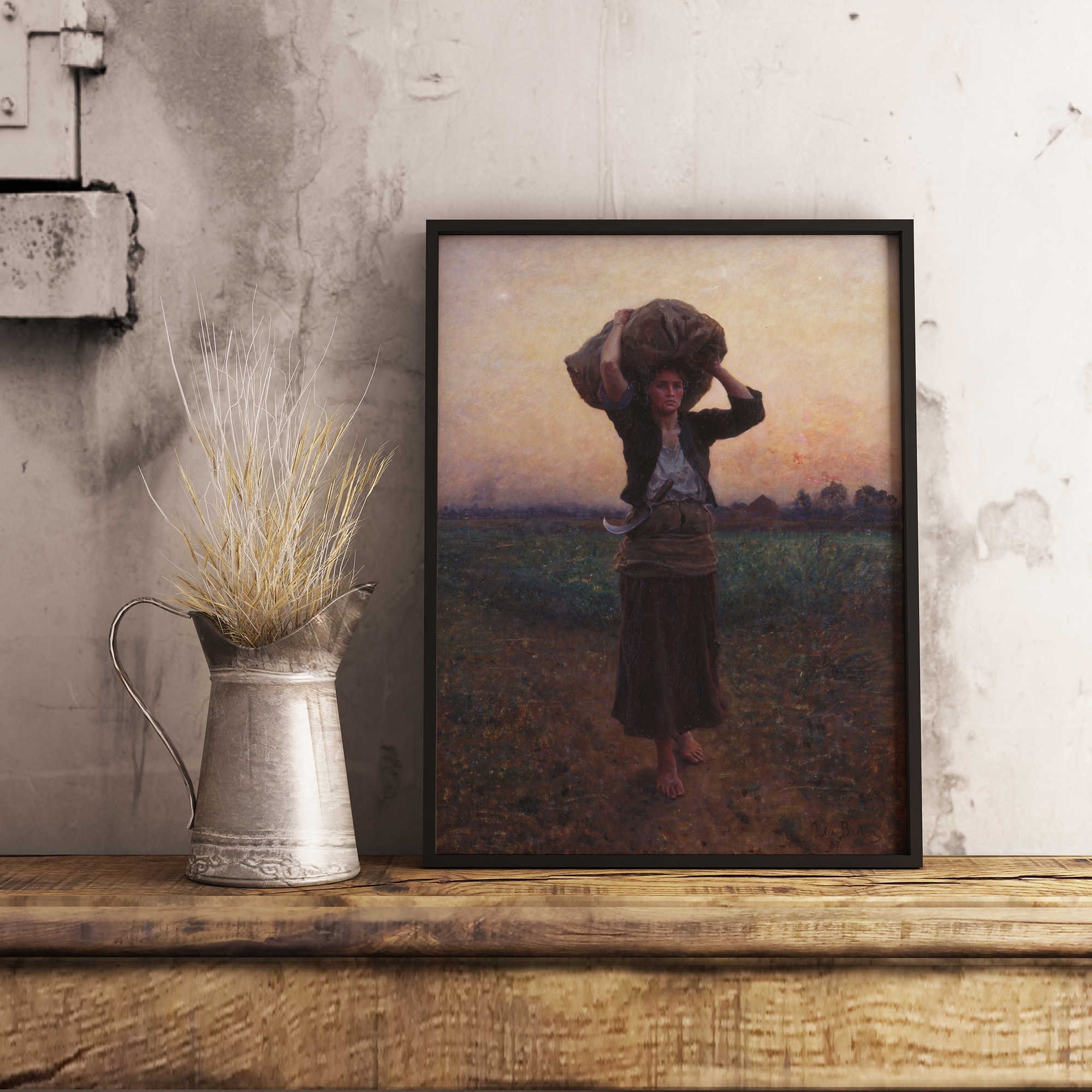 French Art Countryside Shepherd's Star by Jules Breton France Wall Art Peasant Girl Starlit Landscape Sunset Farm Girl French Art Countryside Shepherd's Star by Jules Breton France Wall Art Peasant Girl Starlit Landscape Sunset Farm Girl