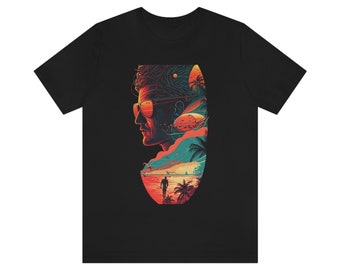 Surfer Surfing Tshirt Sun Rise Surfing Shirt Watching Surfers Through Sunglasses Shirt Gift for Him Gift for Her