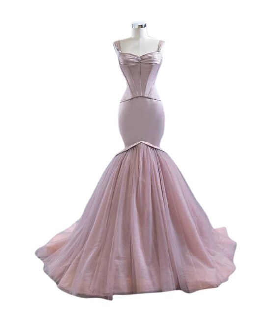 Designer Dusky Pink Dress Ready to Wear 