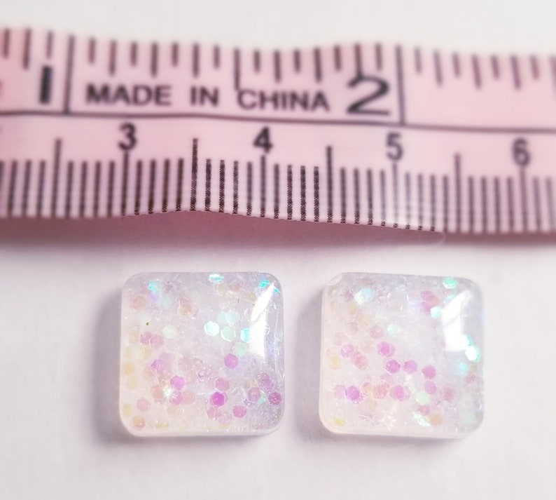 12mm Square cabochons. SETS OF 4 OR 2 image 5