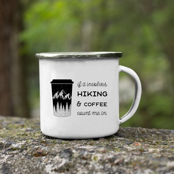 Hiking and Coffee Sticker If it involves hiking and coffee count me in and Hiking and Coffee Sticker Bundle