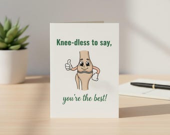 Thank You Card Physical Therapist, Funny Knee (PDF Download)
