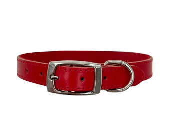 Red Dog Collar, Soft Leather Dog Collar, Durable Dog Collar, Female Dog Collar, Large Dog Collar, Designer Dog Collar, Unisex Dog Collar