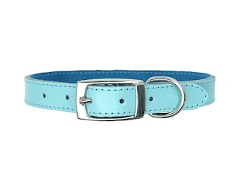 Blue Dog Collar, Soft Leather Dog Collar, Soft Dog Collar, Durable Dog Collar, Boys Dog Collar, Large Dog Collar, Designer Dog Collar