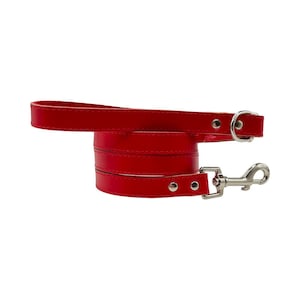 Red Leather Dog Leash, Soft Dog Leash, Leather Leash, Dog Lead, Leash Dog, Cute Dog Leash