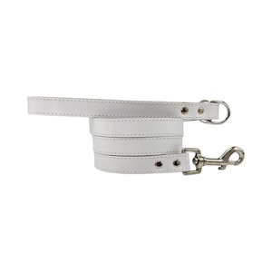 White Leather Dog Leash, Soft Dog Leash, Leather Leash, Dog Lead, Leash Dog, Cute Dog Leash