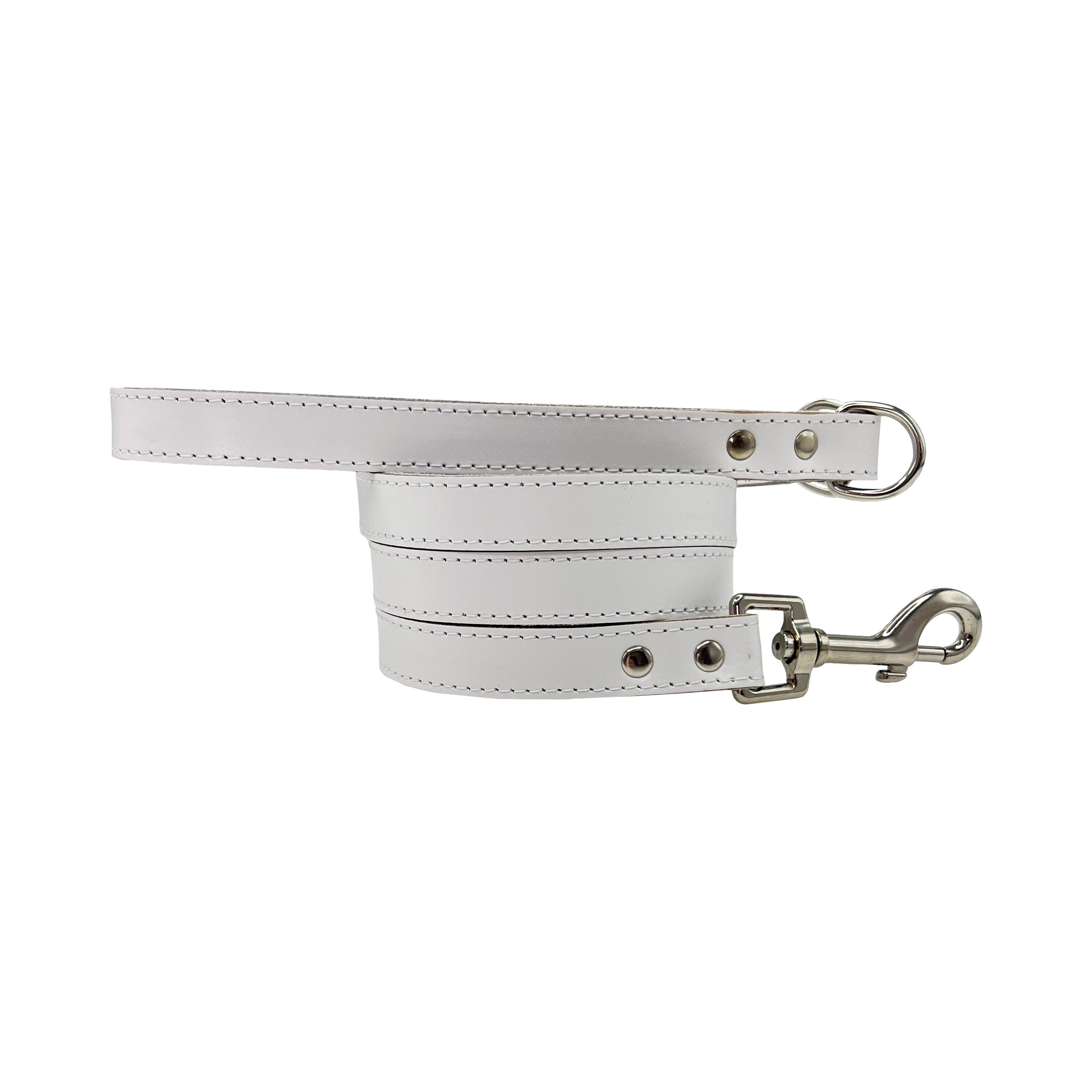 White leather dog leash sales