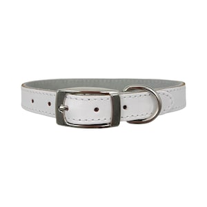 White Dog Collar, Soft Leather Dog Collar, Durable Dog Collar, Female Dog Collar, Large Dog Collar, Designer Dog Collar, Unisex Dog Collar