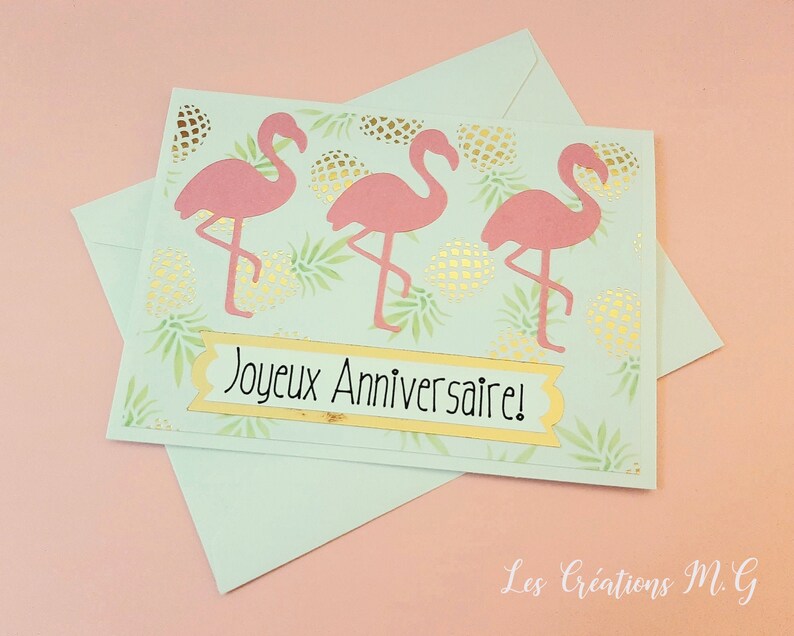Carte D Anniversairejoyeux Anniversaire Flamant Etsy Carte D Anniversairejoyeux Anniversaire Flamant Etsy