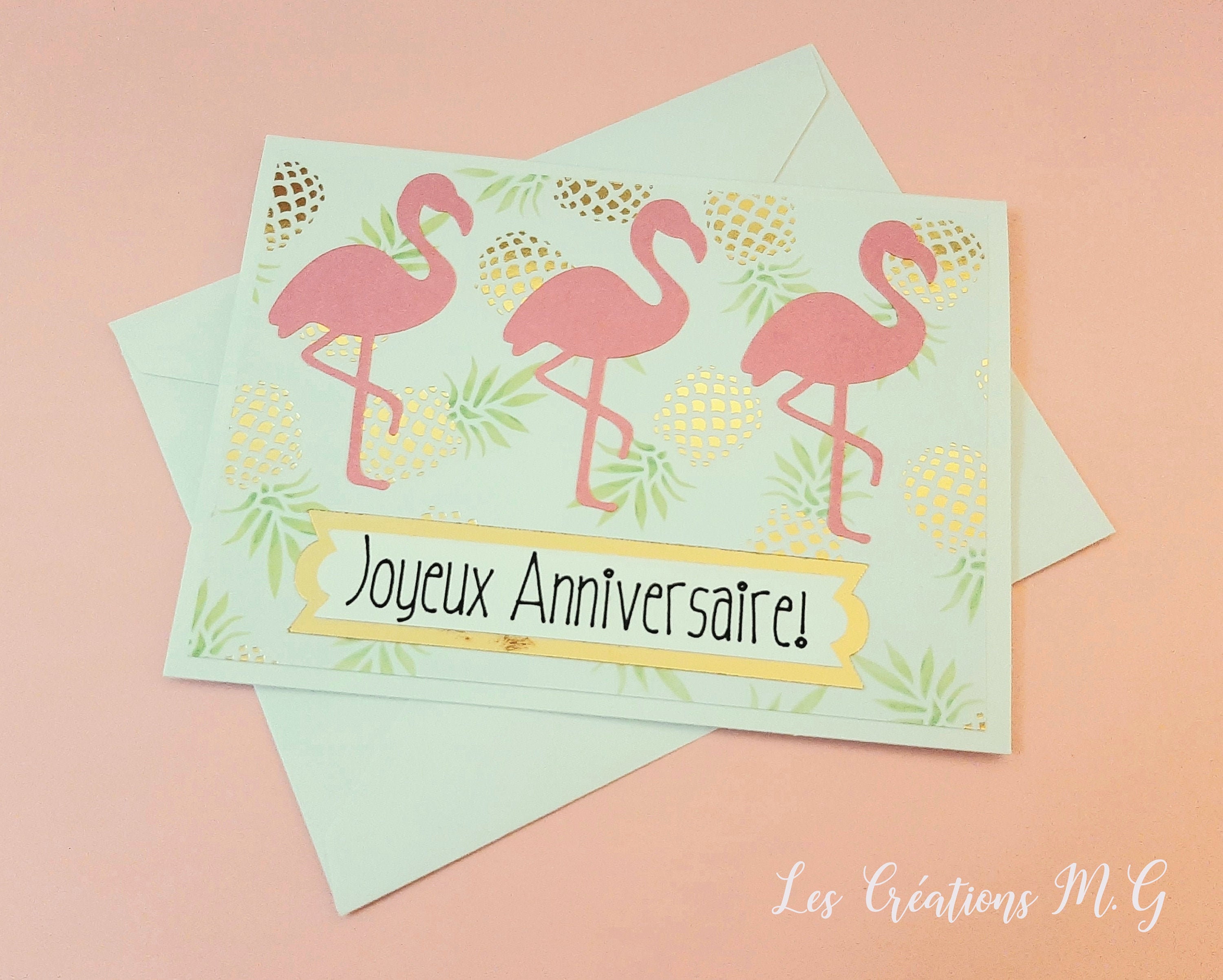 Carte D Anniversairejoyeux Anniversaire Flamant Etsy Carte D Anniversairejoyeux Anniversaire Flamant Etsy