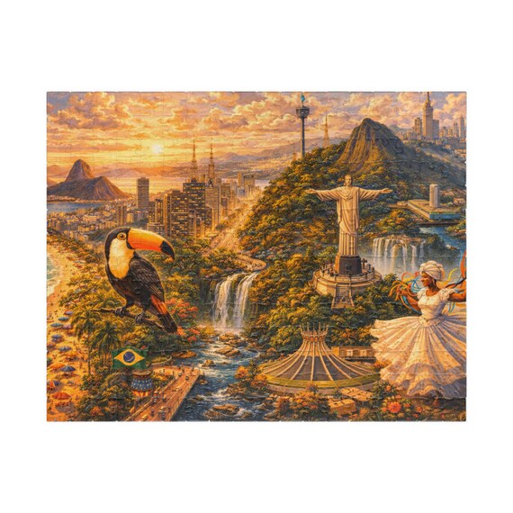 Brazil Panorama Puzzle | 252 Piece Jigsaw, Cinematic Illustration