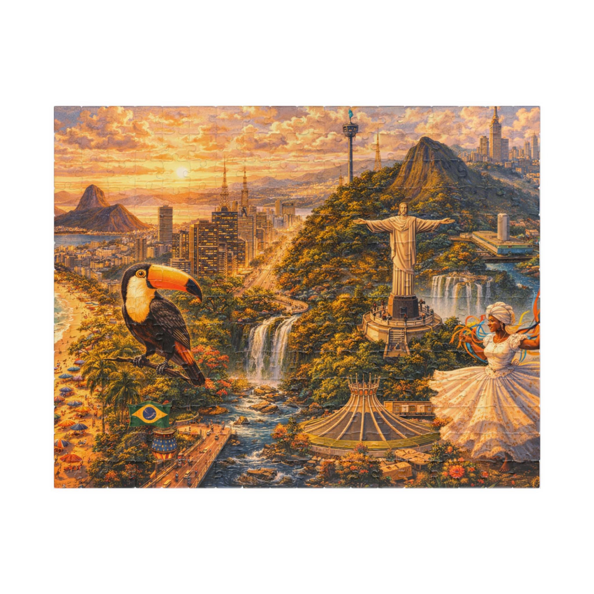 Brazil Panorama Puzzle | 252 Piece Jigsaw, Cinematic Illustration