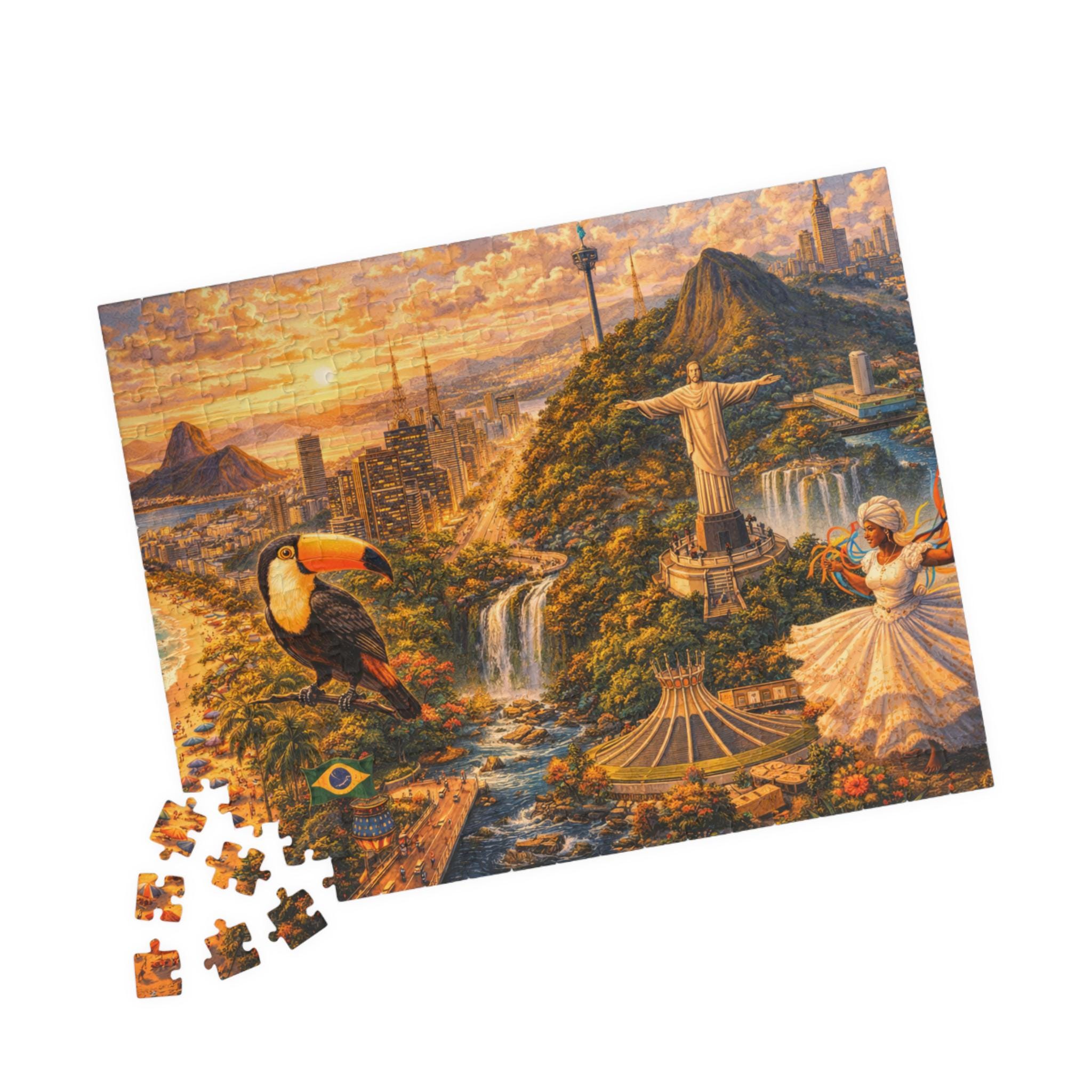 Brazil Panorama Puzzle | 252 Piece Jigsaw, Cinematic Illustration