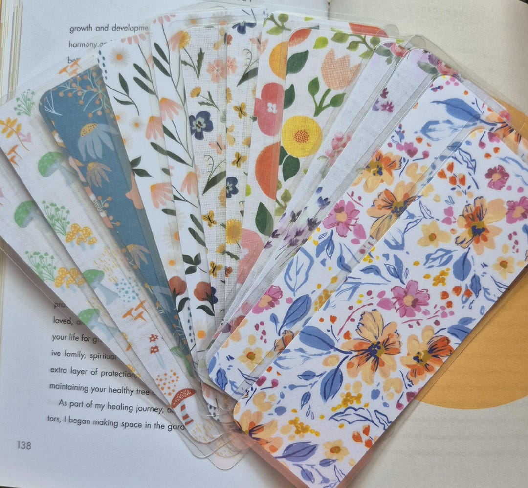Springtime Bookmarks Library Springtime Bloom Bookmarks | Flowers Bookmarks | Gift for Readers - Etsy