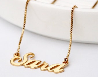 Sophie Silver Tone Name Necklace