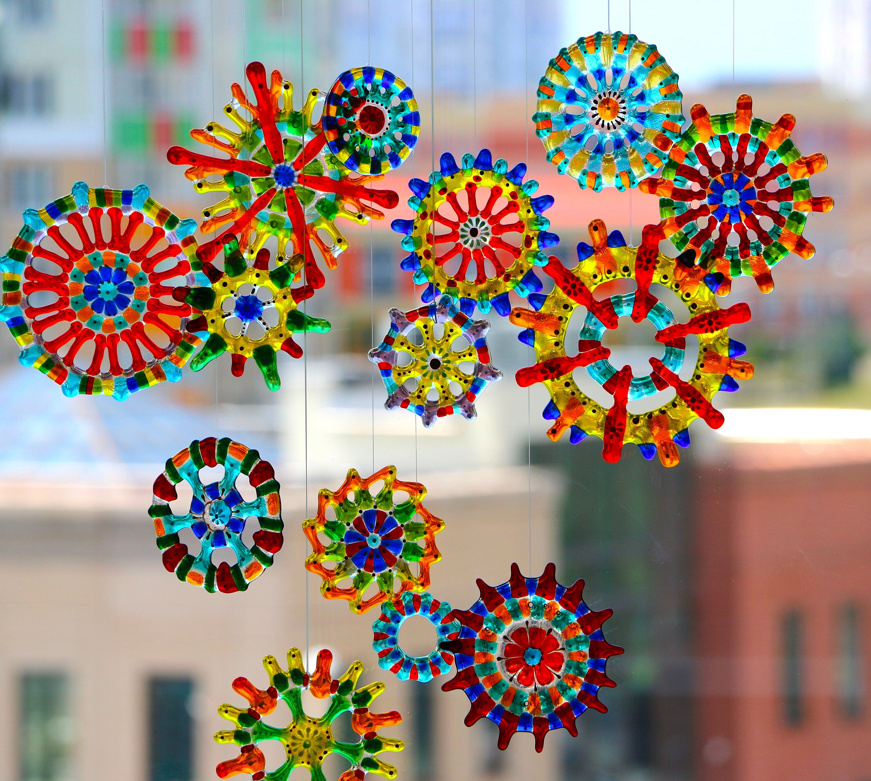 Suncatchers Handmade Ornament Window Wall Hanging ART Glass Etsy