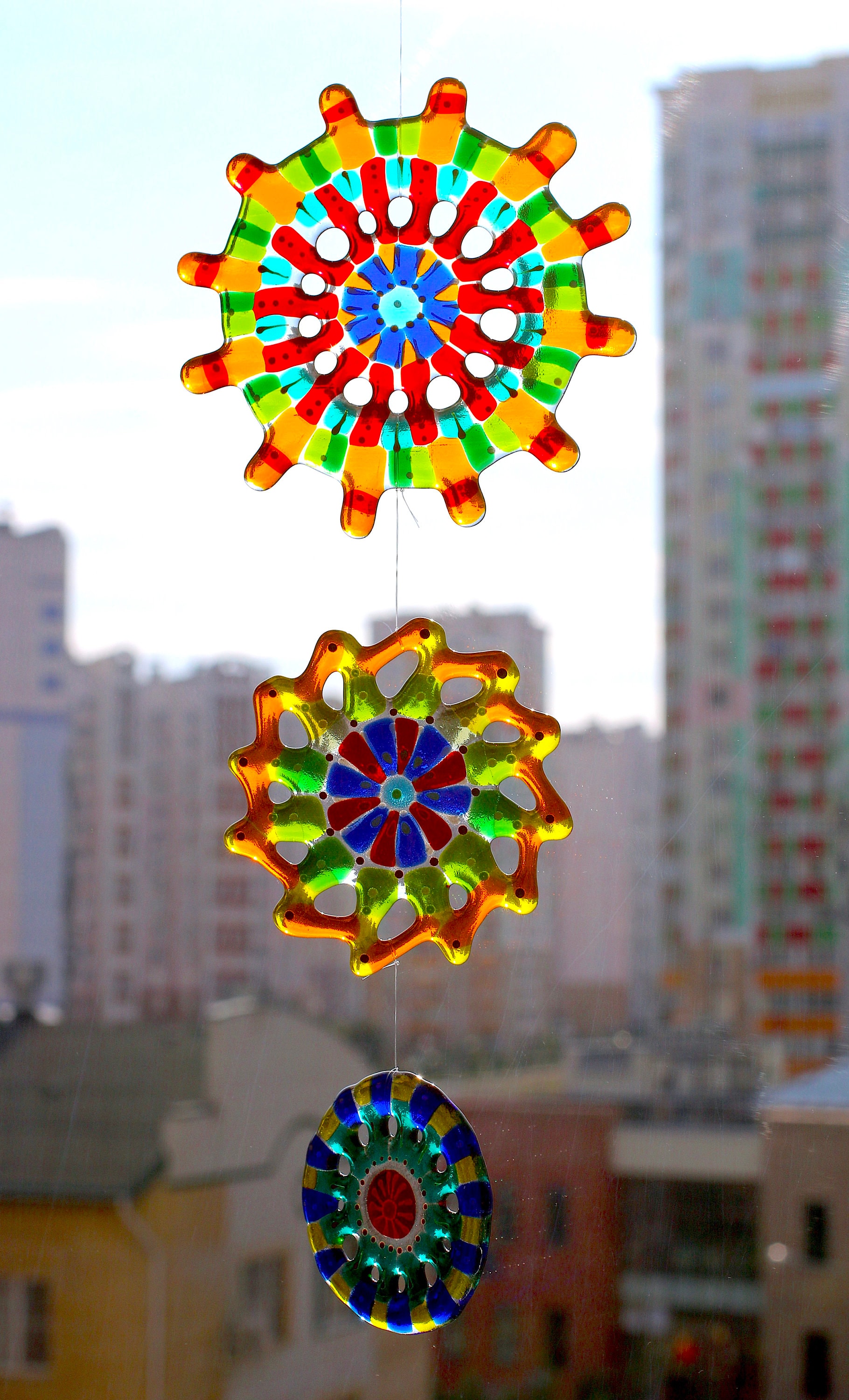 Suncatchers Handmade Ornament Window Wall Hanging ART Glass Etsy