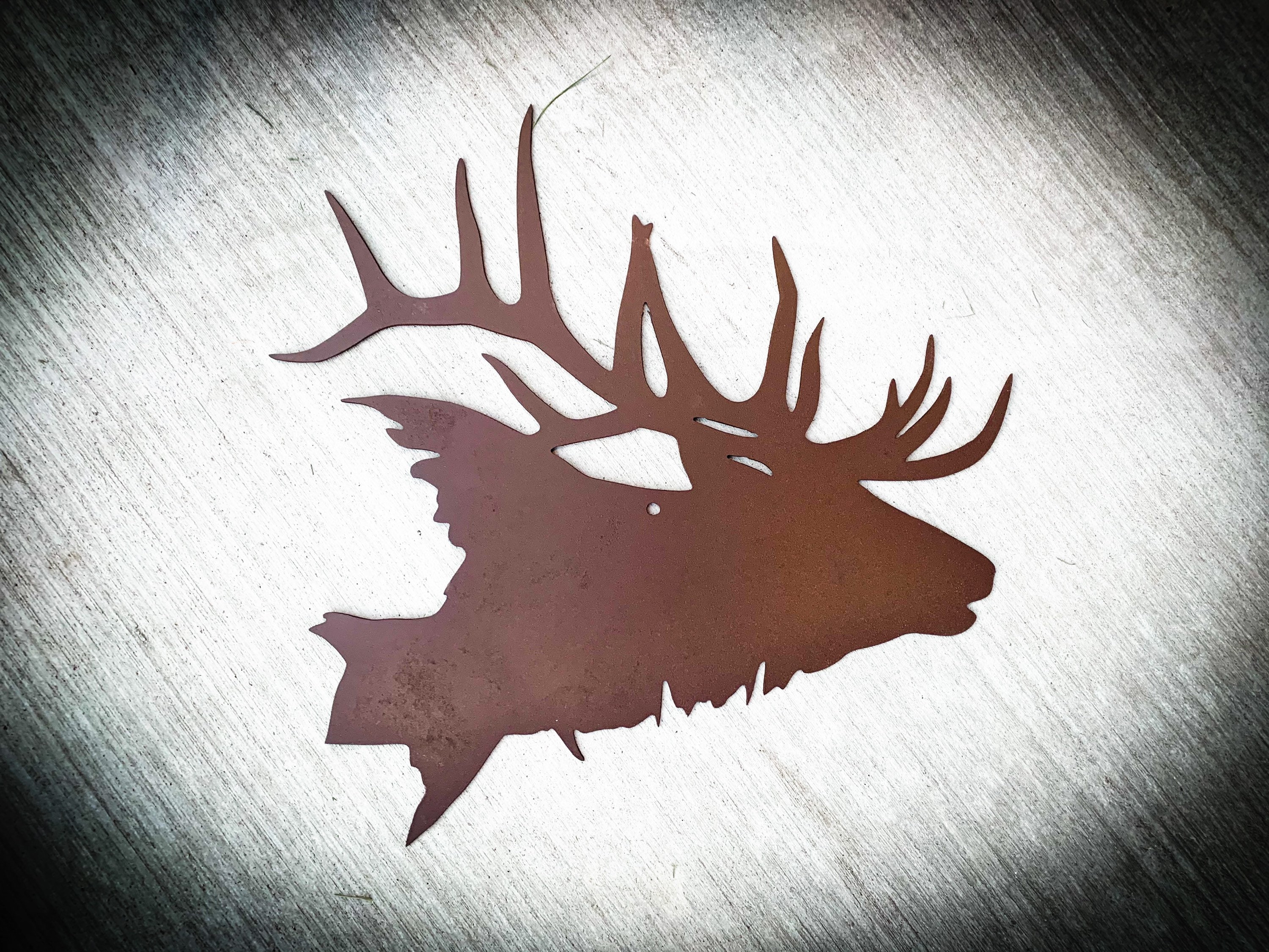 Elk Head Metal Sign Etsy