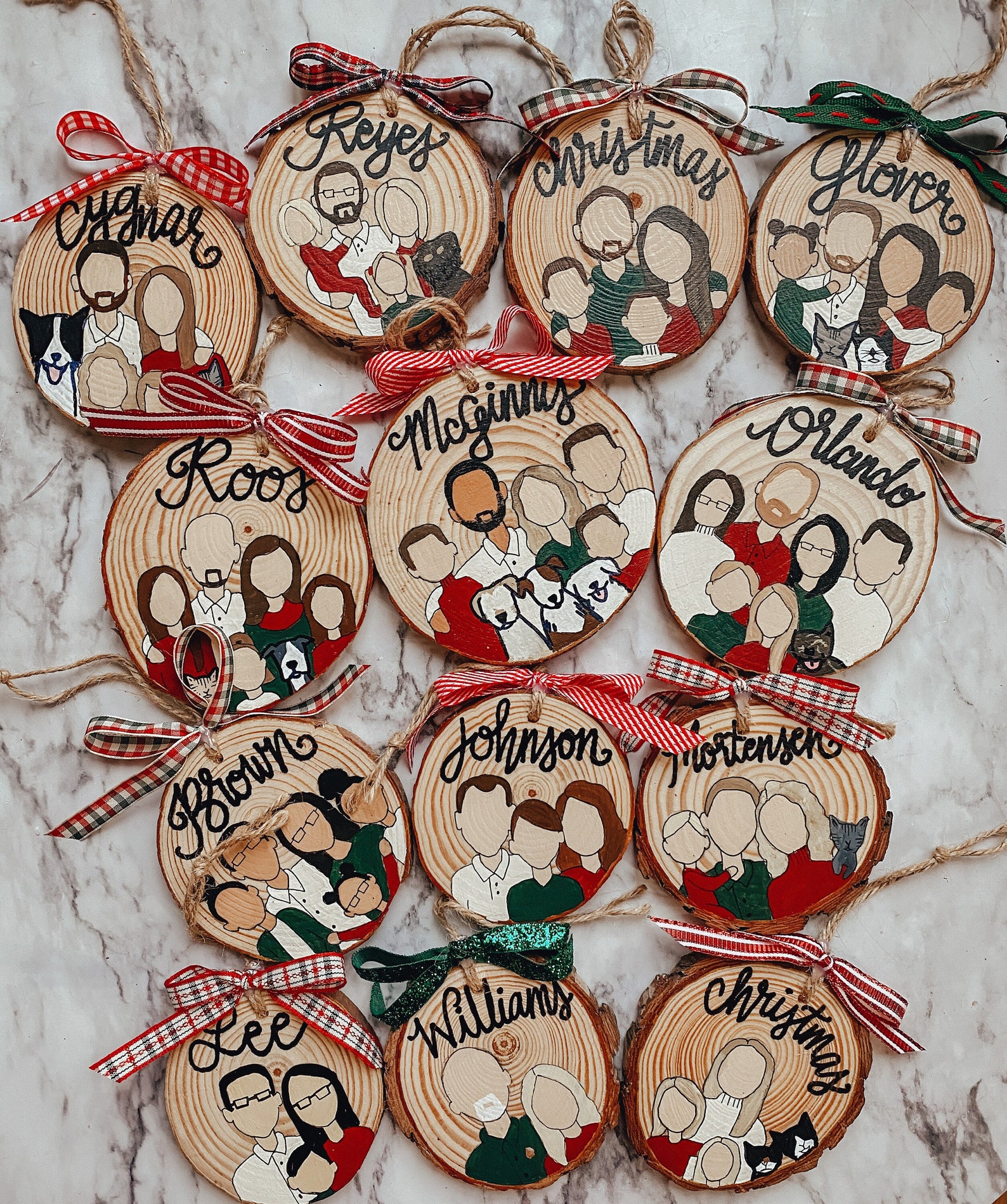 Custom Family Ornaments Etsy