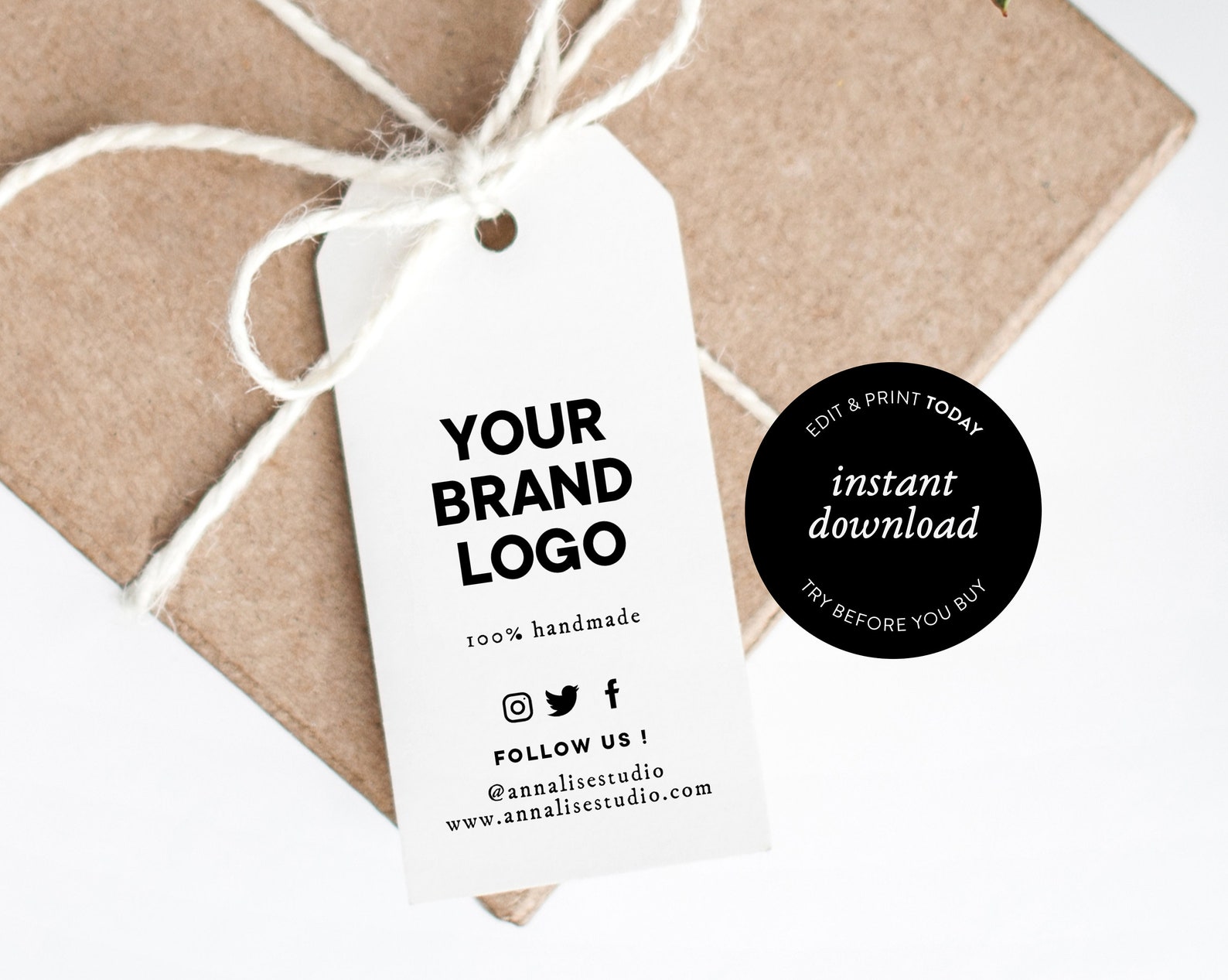 Product Tag Template for Small Business Product Hang Tag Etsy
