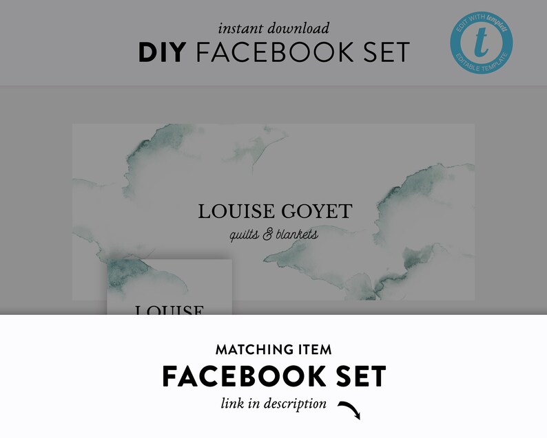 Etsy Shop Set Watercolor Etsy Shop Branding DIY Easy to Etsy