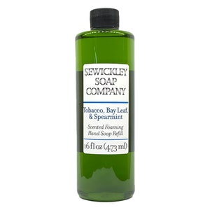 Tobacco, Bay Leaf, & Spearmint Scented Foaming Hand Soap 16oz Refill