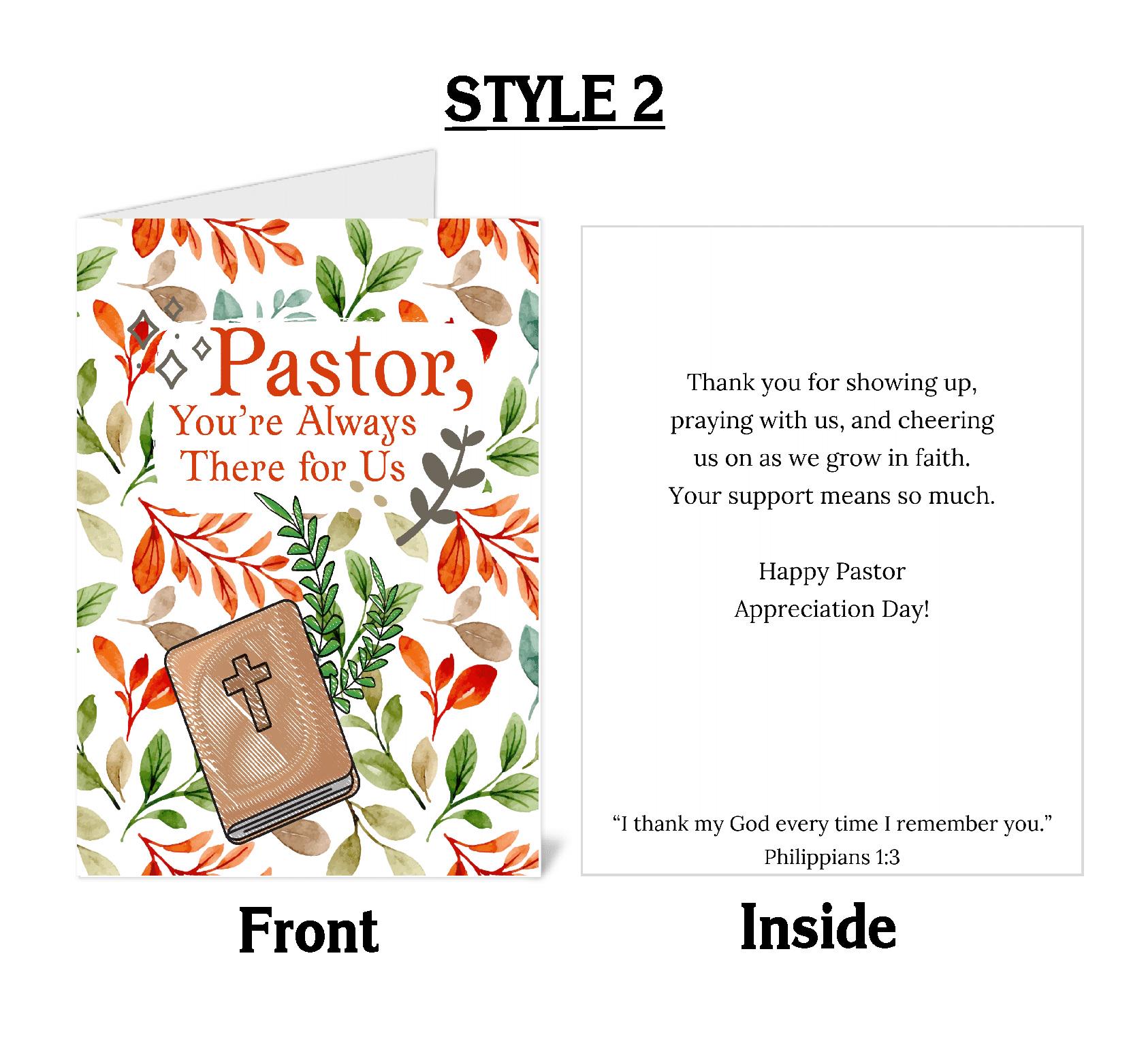 A Christian greeting card with a pastor appreciation theme