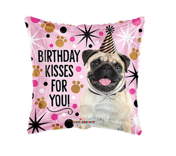 Huis Pug Puppy Dog Happy Birthday Foil Balloon Pug Dog ...