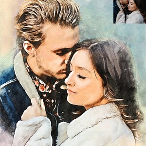Custom watercolor portrait from photo Personalized watercolor portrait. Wedding, anniversary, engagement gift. Watercolor Painting.