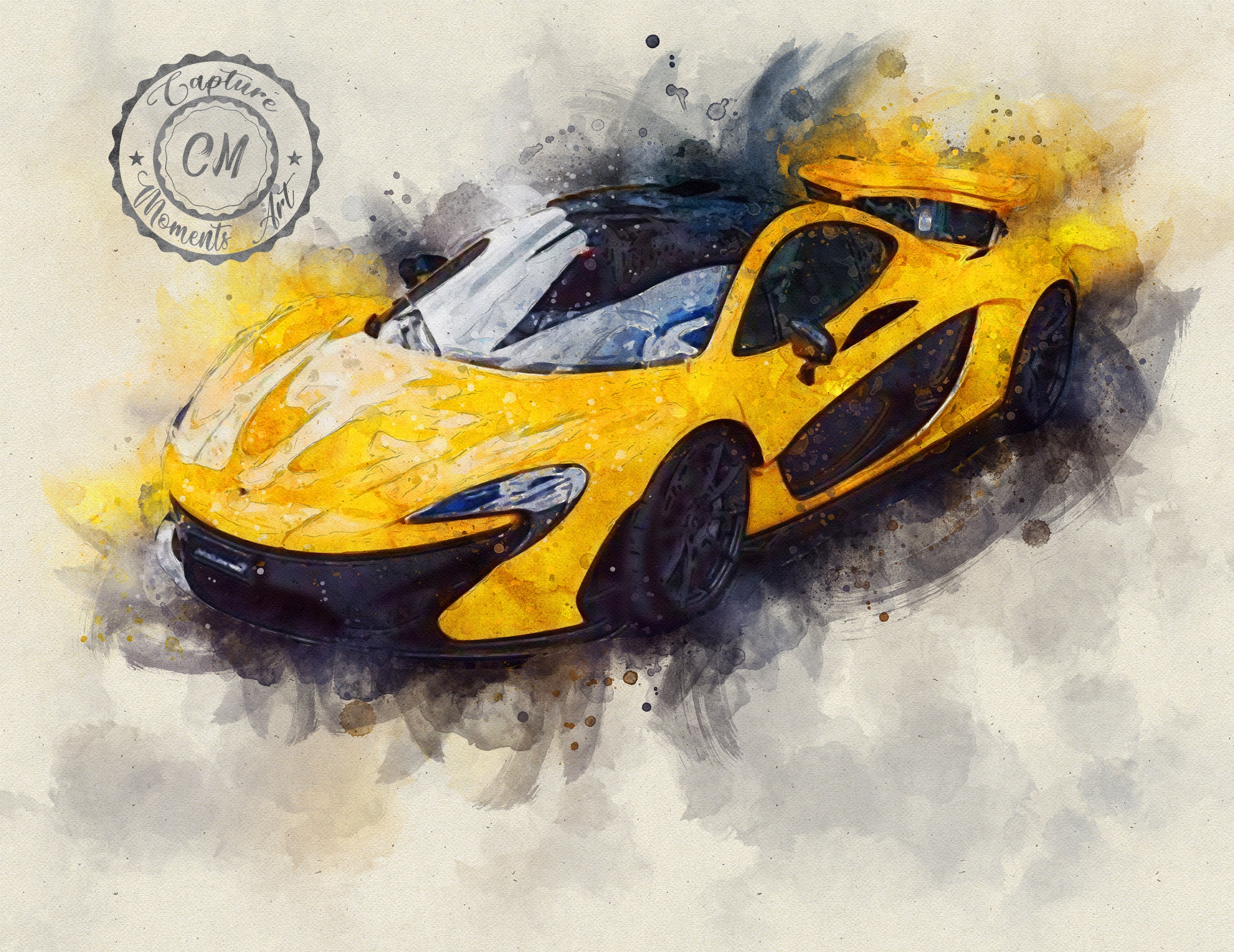 Canvas Portrait Sport Car. Watercolor Portrait Custom Car Etsy