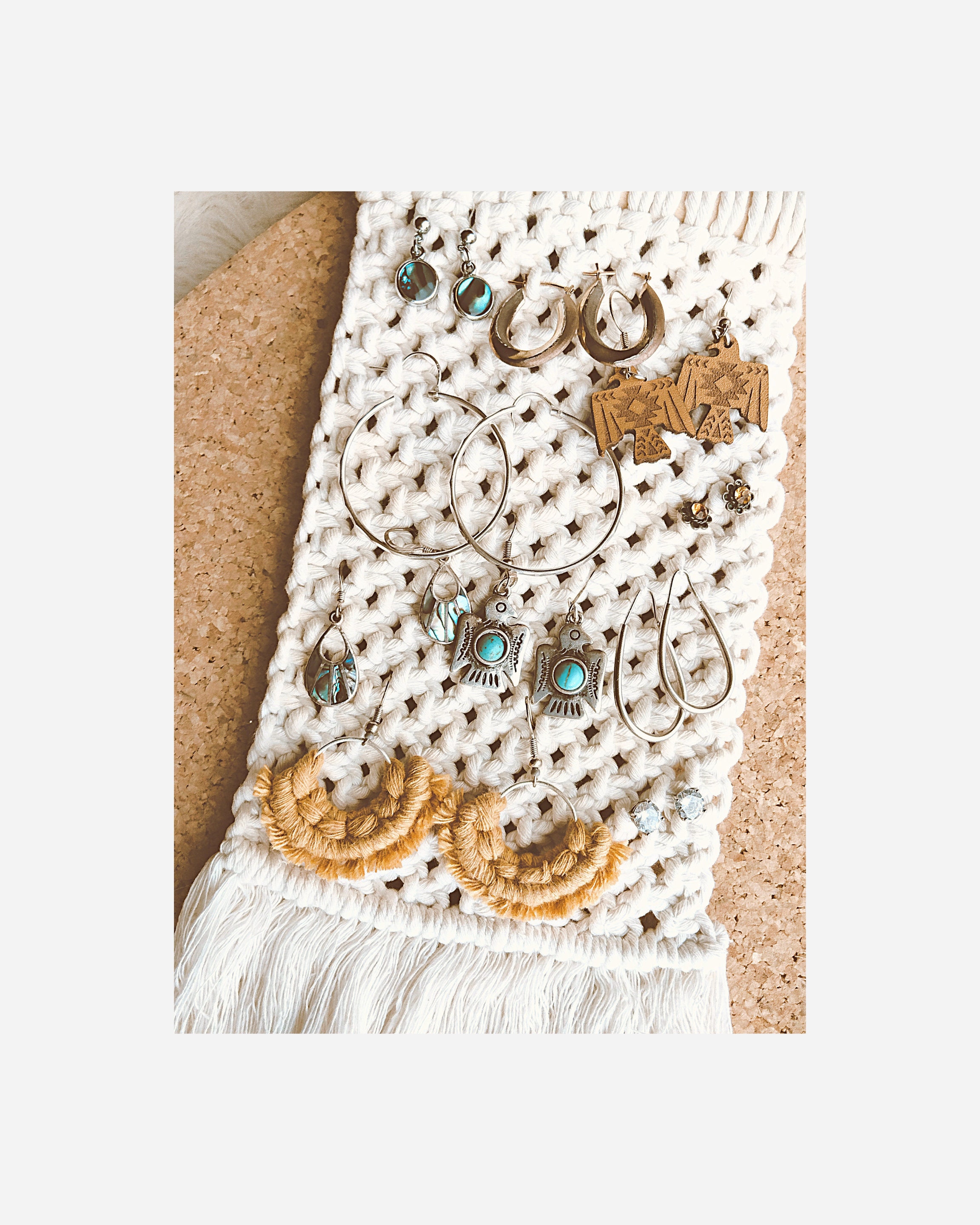 Mini Macrame Earring Holder Boho Macrame Wall Hanging Etsy
